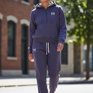 Women’s Under Armour 1/2 Zip Sweater  & Pant Set SM/P/CH UA Rival Fleece
